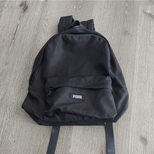 PINK Victoria's Secret Small Black Backpack Minimalist Design